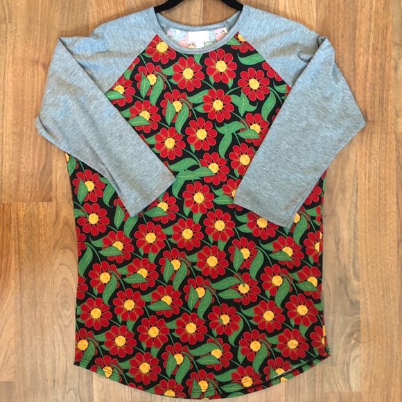 Floral Randy Unisex LuLaRoe Baseball T - Picture 2 of 8